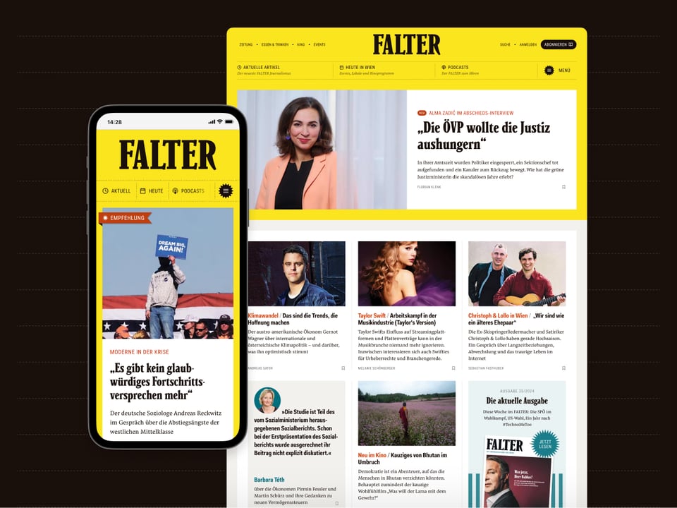 Screenshots of my Flter.at website redesign