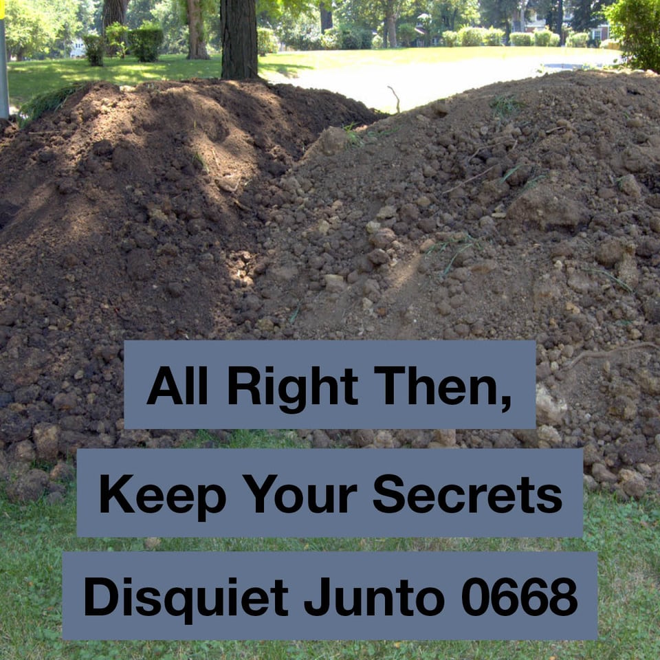 The photo in the background shows mounds of dirt on top of grass, and superimposed on the photo is the name and number of the project