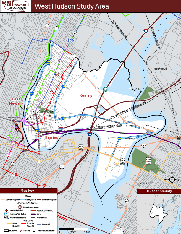 west hudson study area