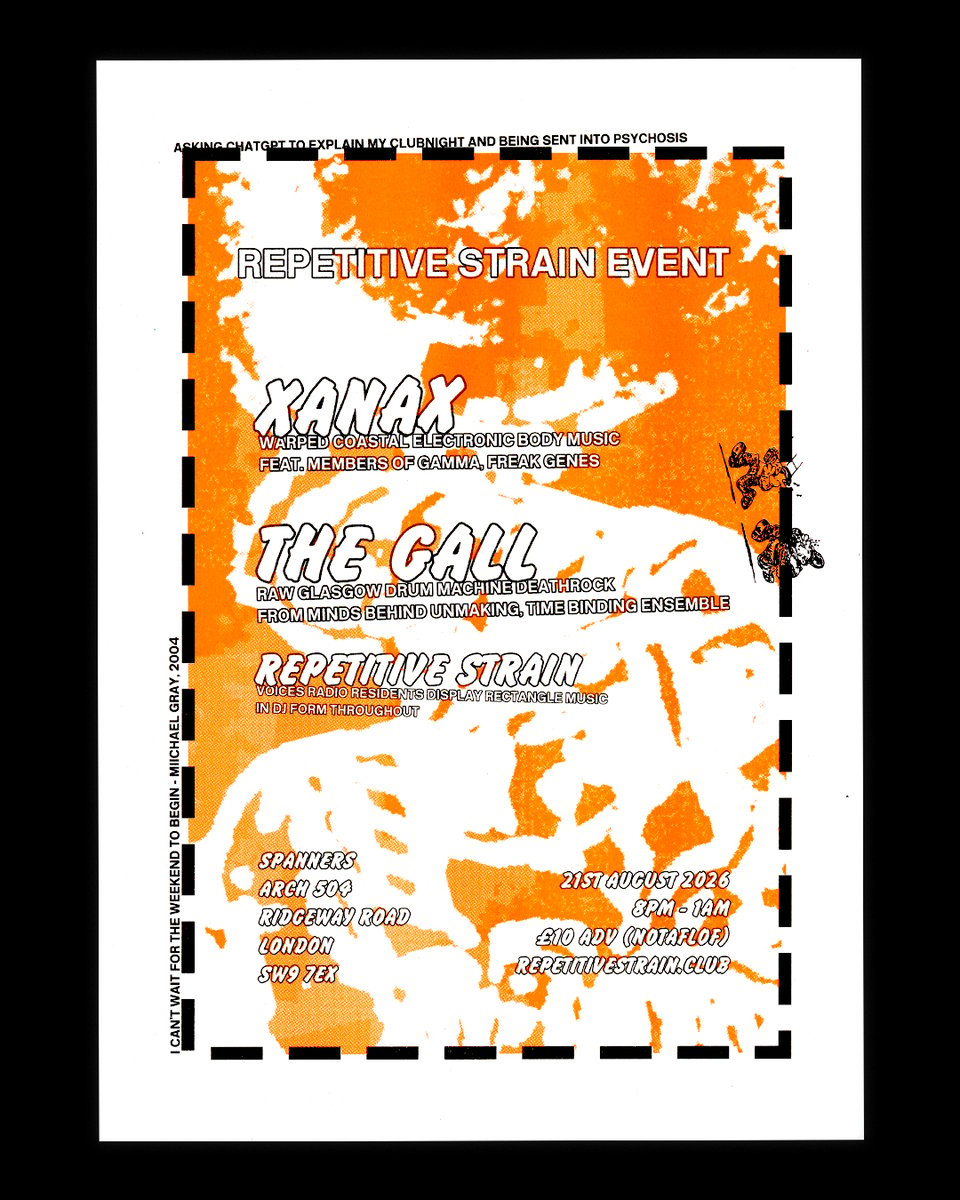 Poster for our next show, at Spanners