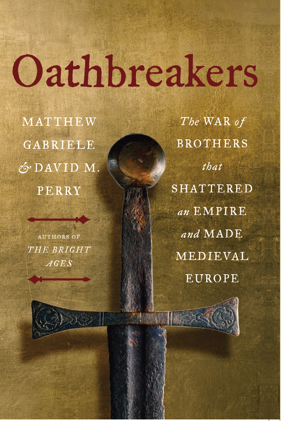 cover of the book oathbreakers. gold field with blood red lettering for title and a cool sword