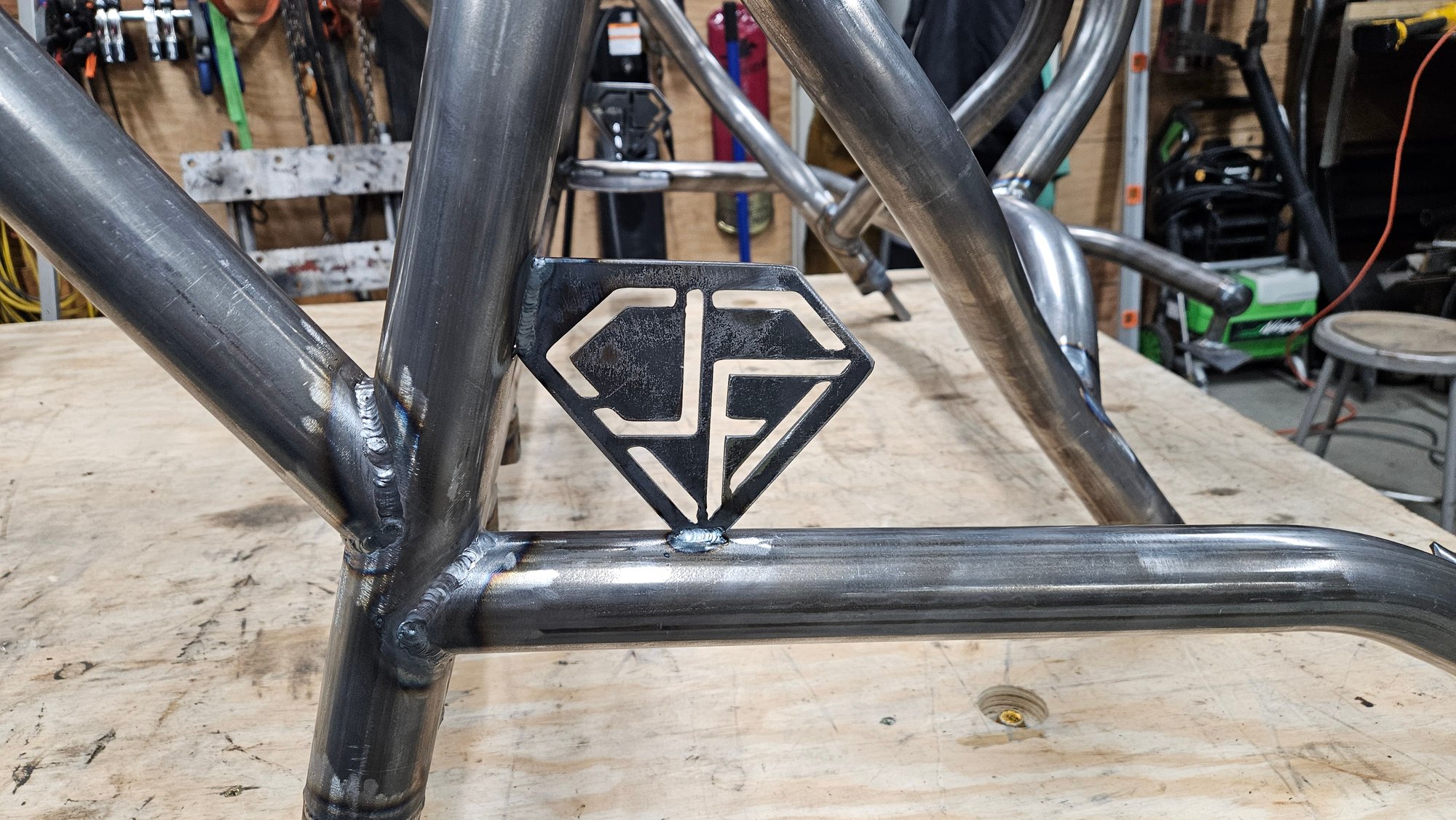 Roll cage being built