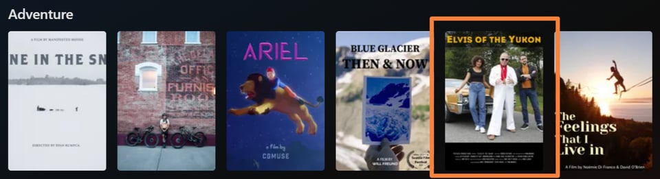 The 'adventure' block for Seattle Film Festival with a highlight on Elvis of the Yukon