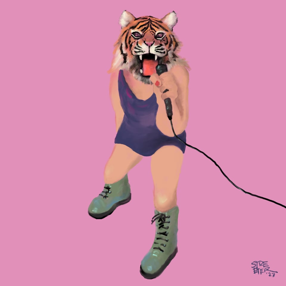 Illustration of punk tiger