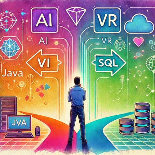 A person standing in front of a crossroad