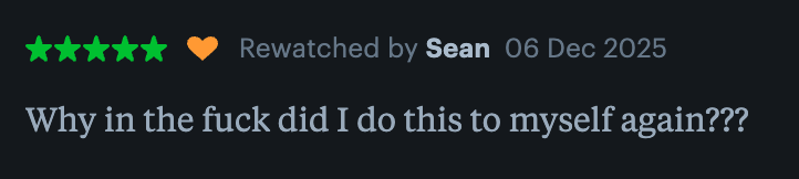 "Why in the fuck did I do this to myself again?"