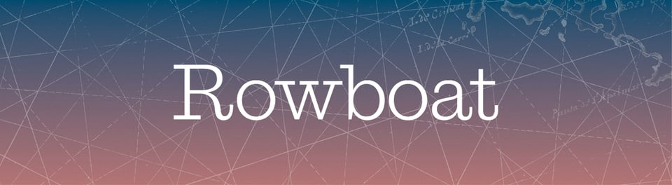 The word "Rowboat" with colorful gradient background