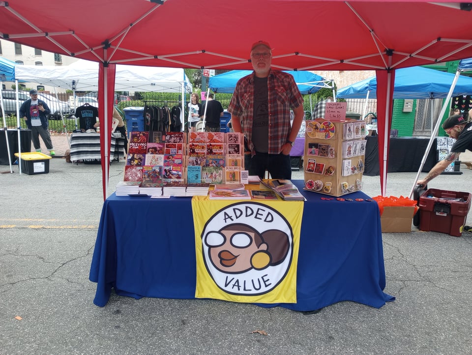 Me and my tent and my table and my comics