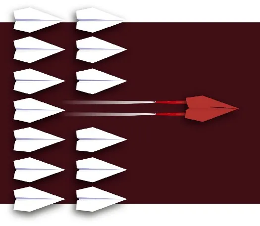 a group of paper airplanes