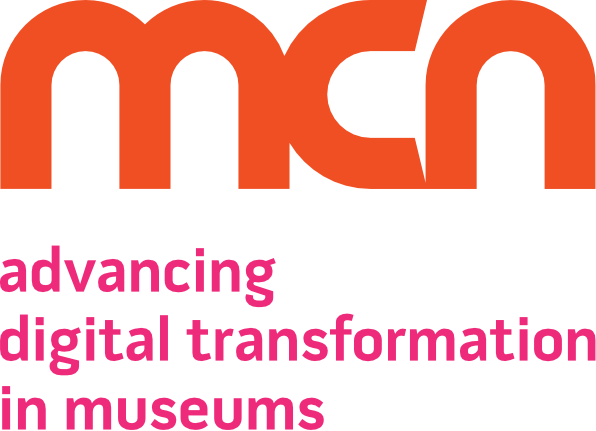 The orange logo initials of the Museum Computer Network, and the pink tagline "advancing digital transformation in museums"