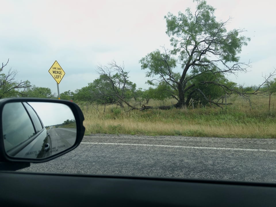 Texas highways are mostly feeble trees and minor shrubbery