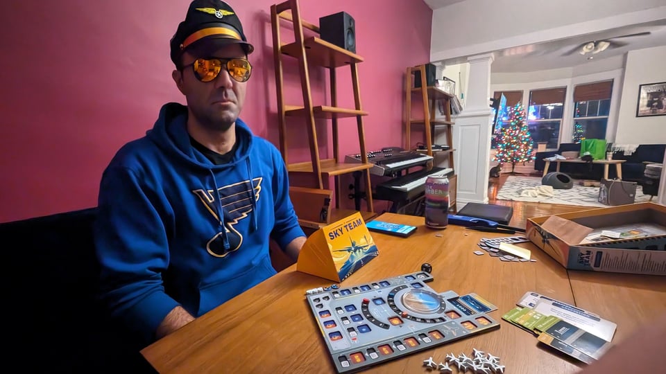 a man playing a board game