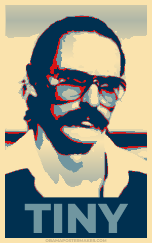 A posterised image of revolutionary turned security guard, Tiny. Would you vote for him?
