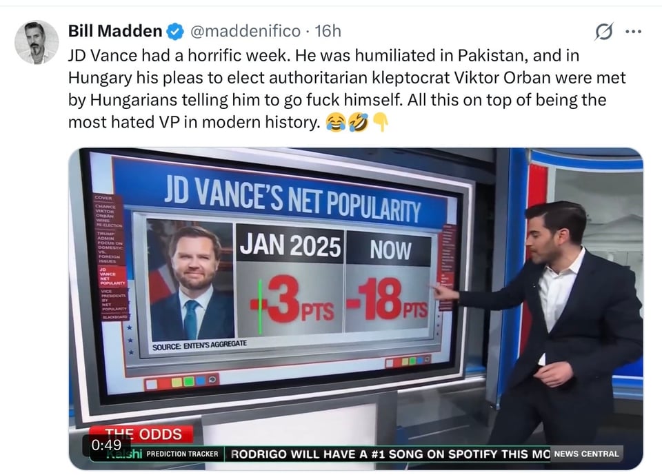 JD Vance is disliked, as well as a loser.