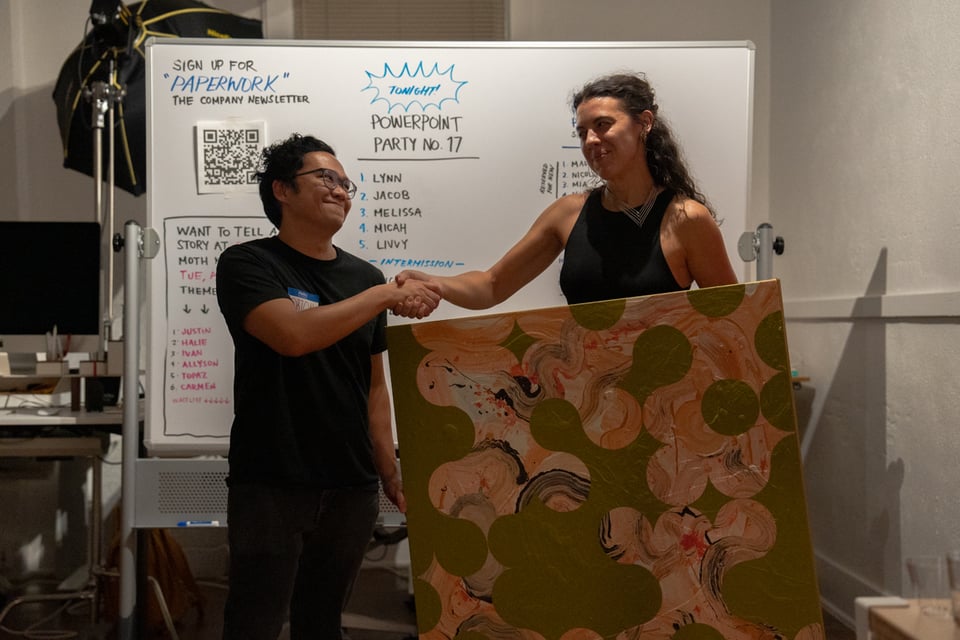 A man proudly accepting a loan.