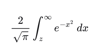 Complementary error function, rendered in LaTeX. Derive this result by subtracing the error function from one and rewriting