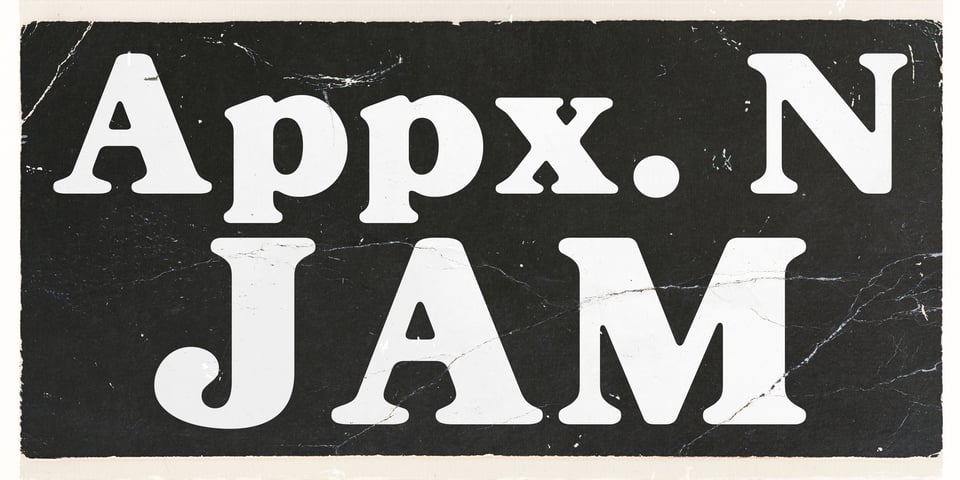 deteriorated banner saying appx. N jam