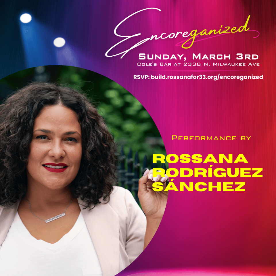 A colorful magenta and yellow infographic sharing the event text written elsewhere in this newsletter and a promotional photo of the artist whose bio is below.