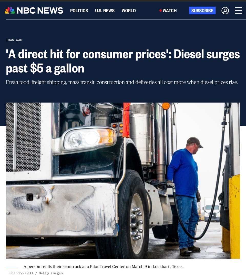 Expensive diesel fuel affects everyone.