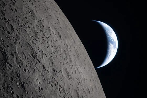 image of earth seen from the far side of the moon