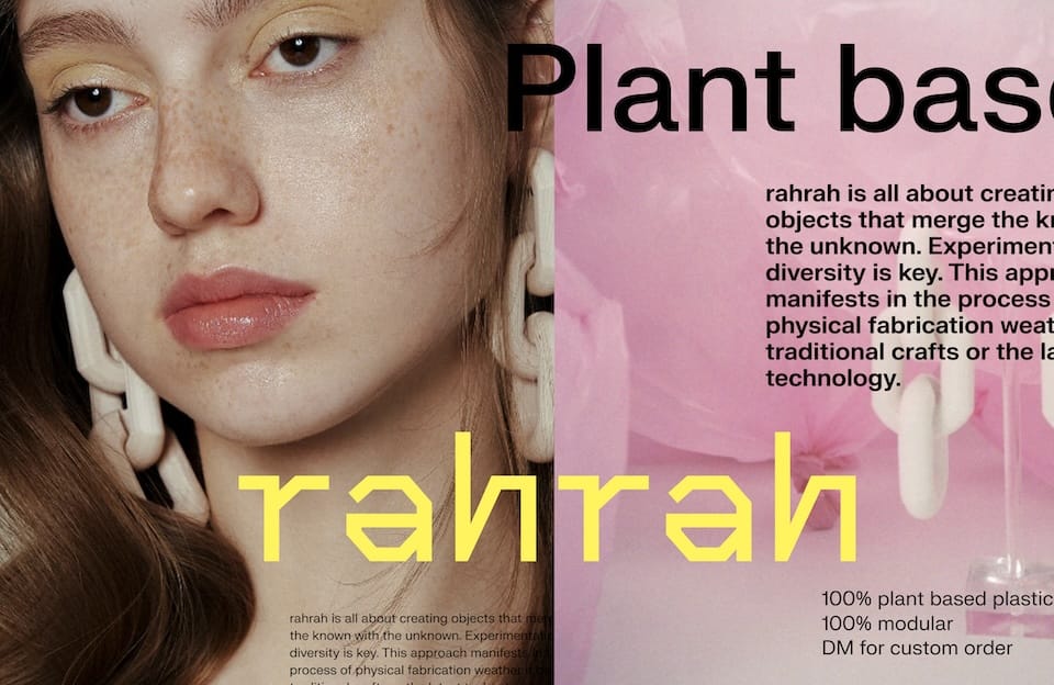 A collage of the new rahrah brand's visual elements