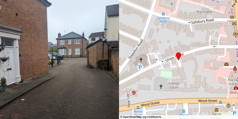 A picture and map of the mews