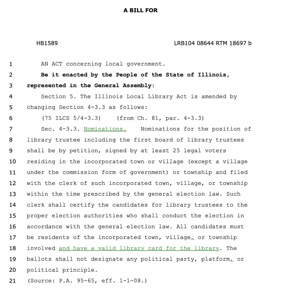 Image of HB 1589 text, which can be read in full here: https://legiscan.com/IL/text/HB1589/2025