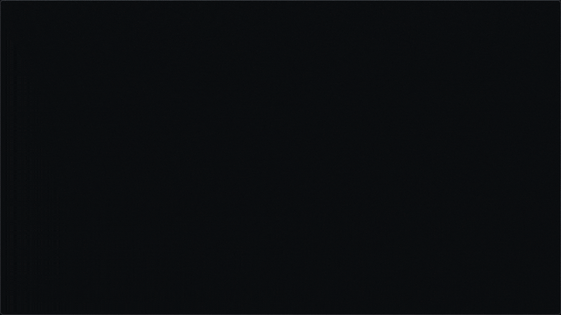 Animated GIF, showing a red icon moving across the screen and disappearing behind a mountain icon, followed by a red flash that fades to show a red meteor in a small crater