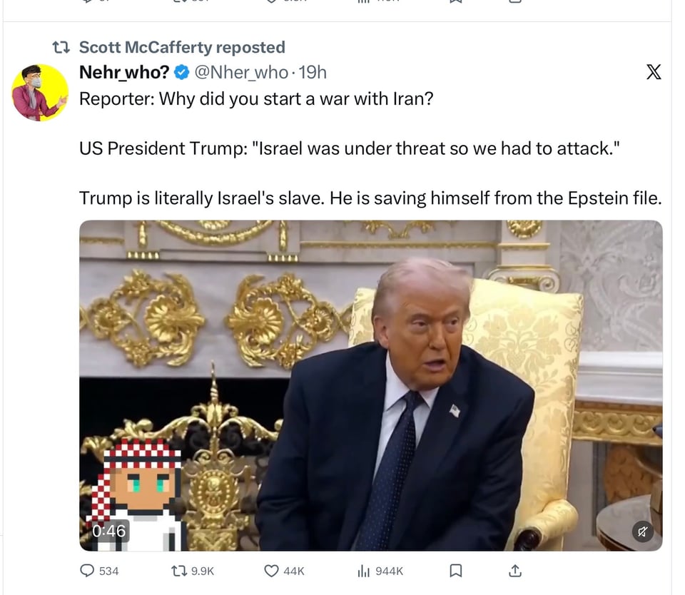 Trump gives another reason why he went to war.