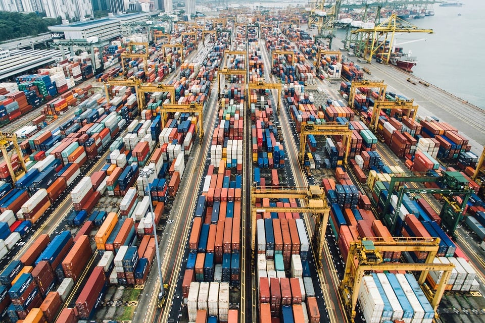 an image of containers at a port