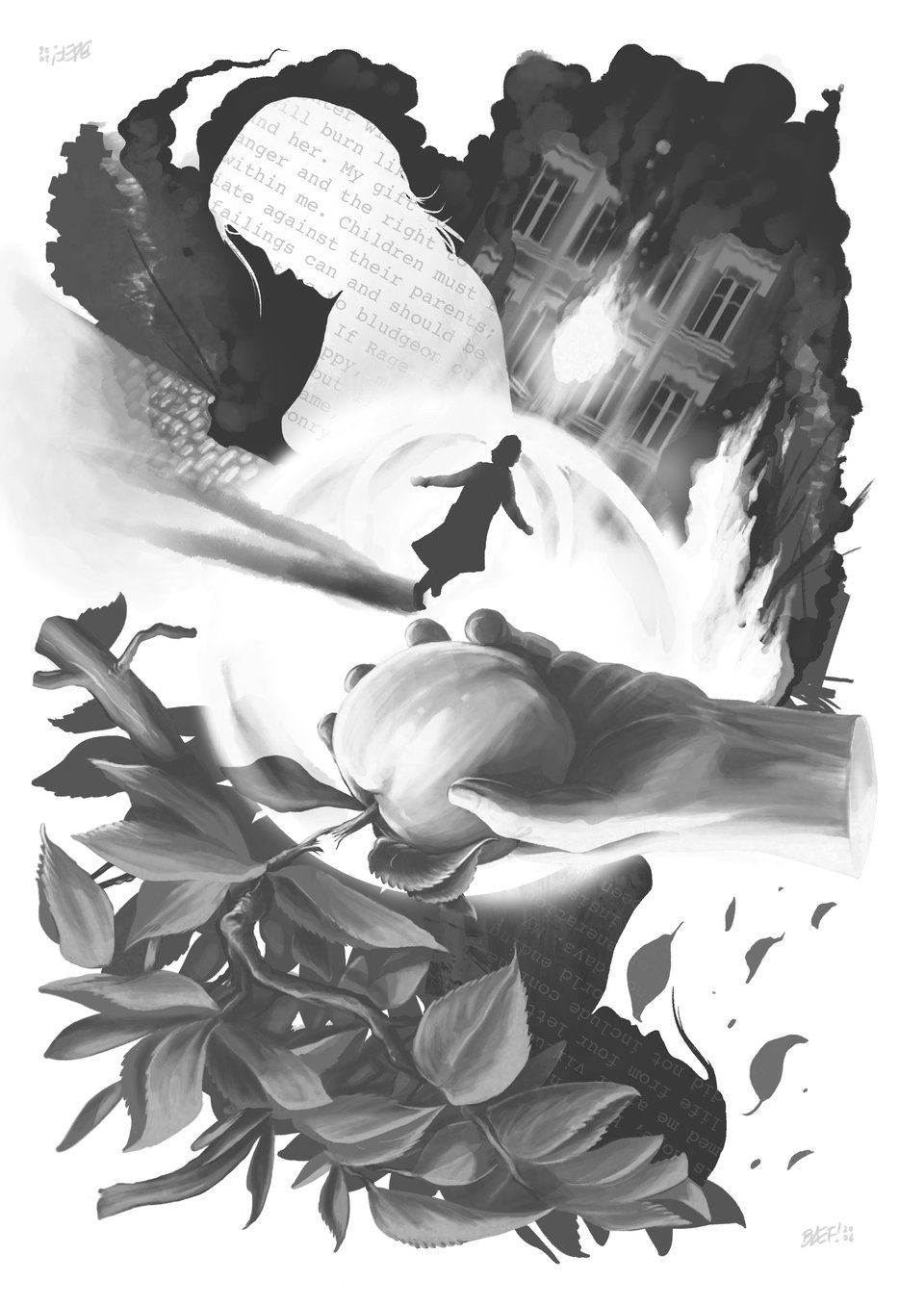 Artwork by Benjamin AE Filby accompanying "I Will Name My Daughter Rage"
