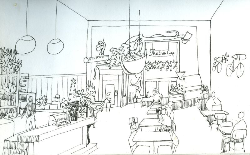 coffee shop sketch