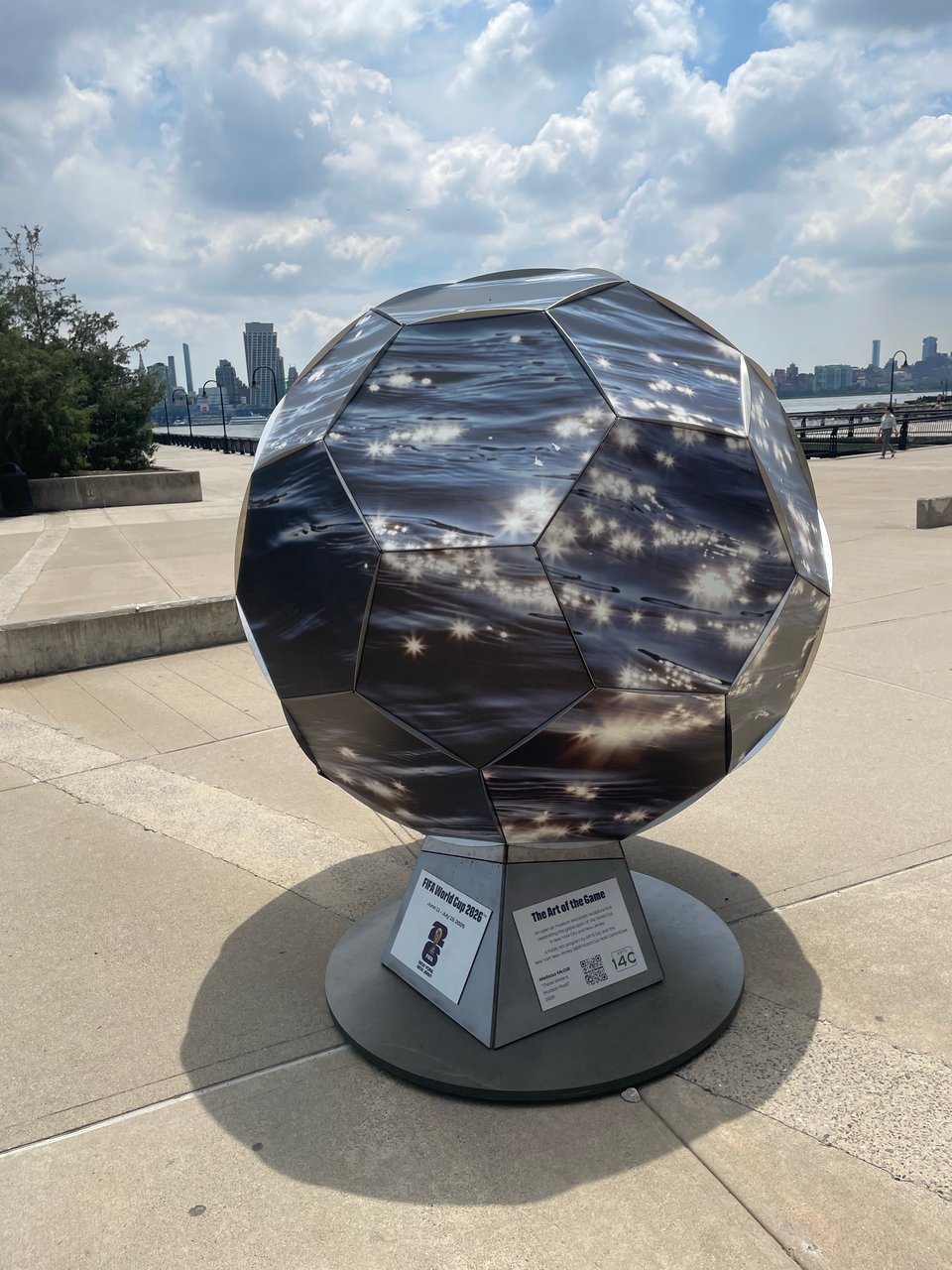 A soccer ball celebrating the world cup in Hoboken
