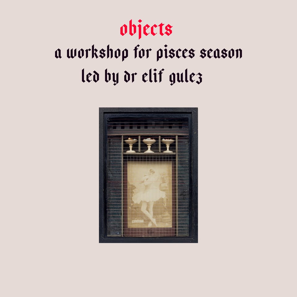 Poster for a workshop for Pisces season by Dr Elif Gülez.