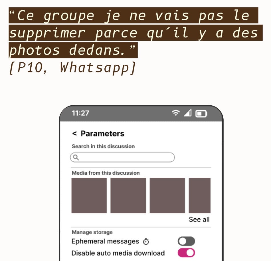 "Ce groupe je ne vais pas le supprimer parce qu'il y a des photos dedans"