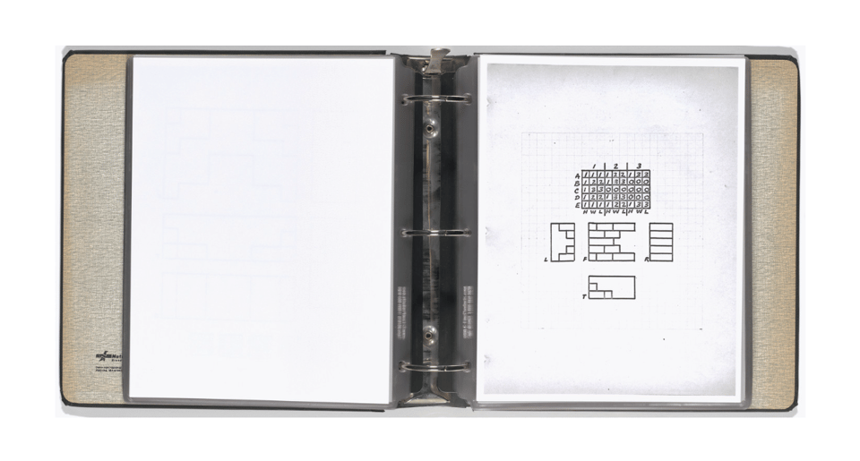 el Bochner, "Working Drawings and Other Visible Things on Paper Not Necessarily Meant to be Viewed as Art." 3-ring binder and photocopy, 1966.