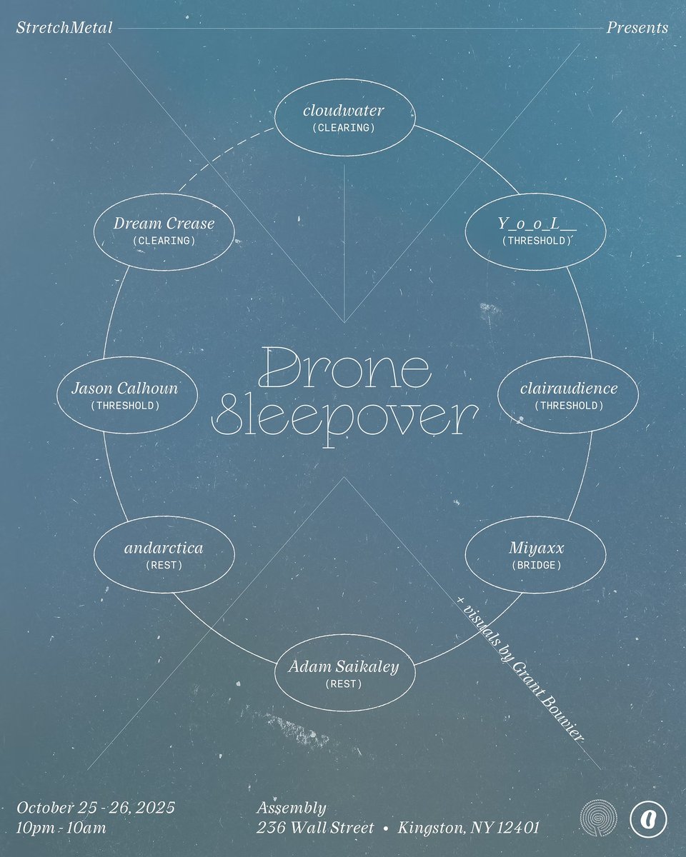 flyer for Drone Sleepover, happening October 25 - October 26 from 10pm to 10am at Assembly in Kingston
