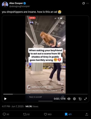 Alex Cooper on X - "you dropshippers are insane. how is this an ad"