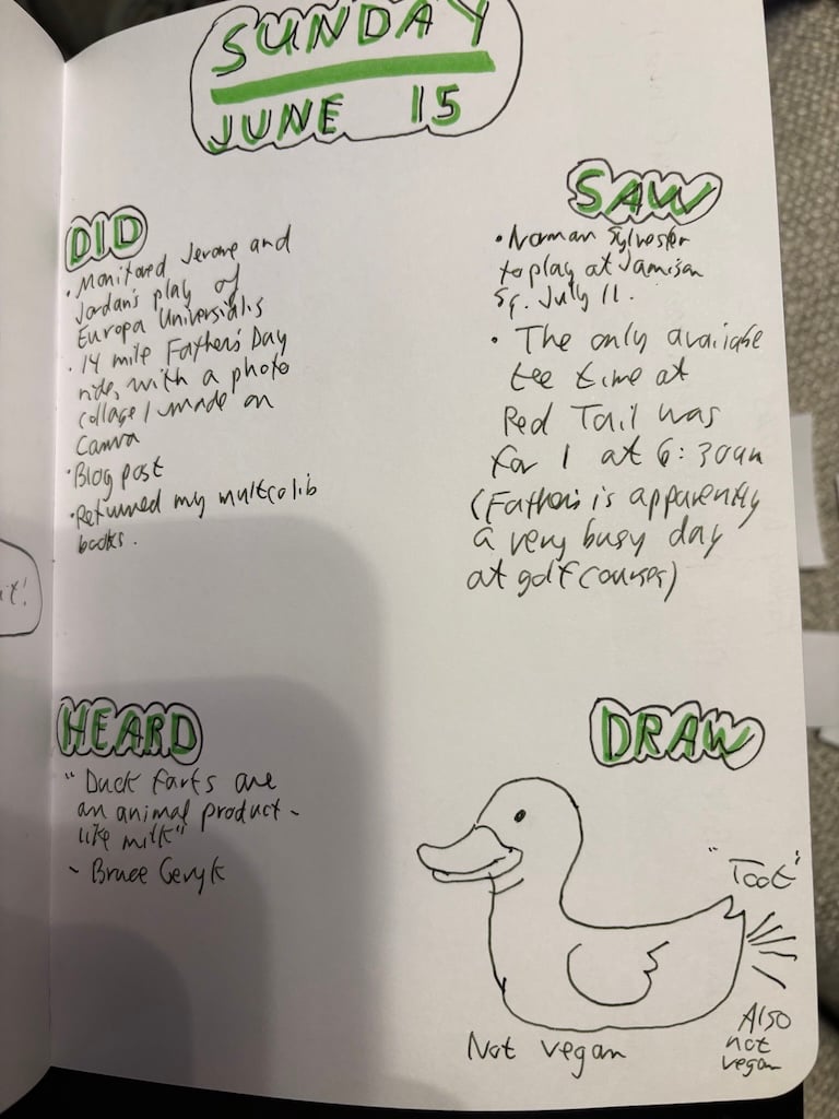 a page from my diary