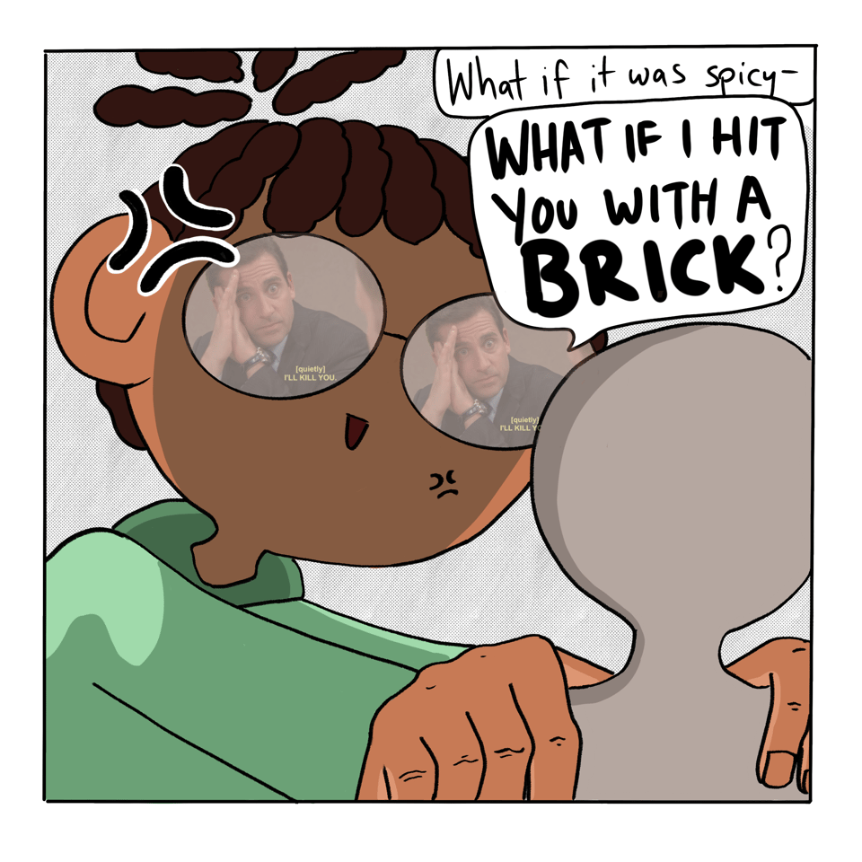 Vincent grips a person's shoulders.