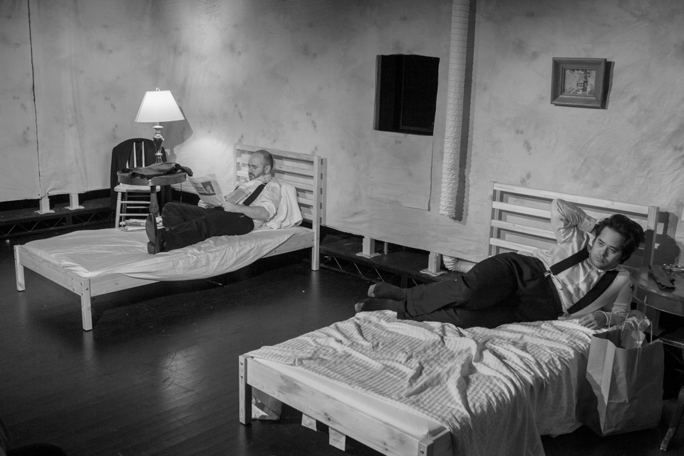 a room with two beds