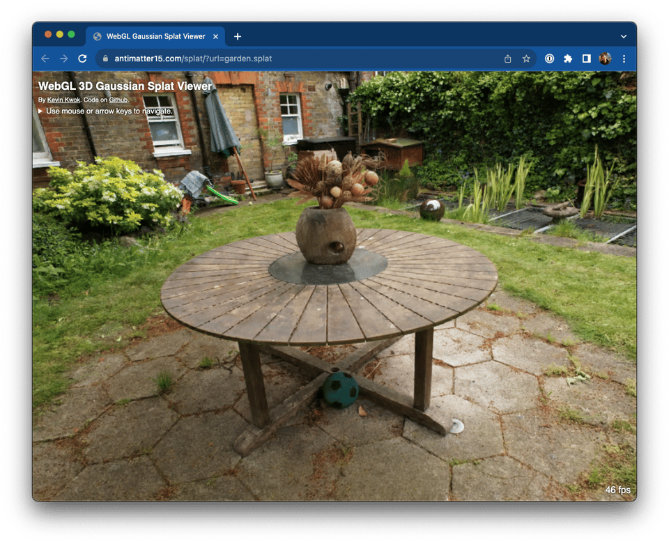 Browser-based gaussian splat viewer