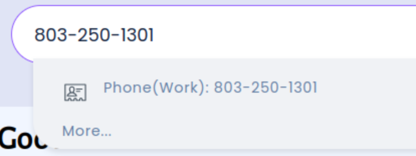 searching for an email using the search bar