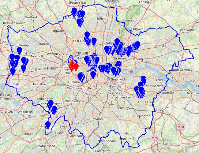 A map of mewses visited so far