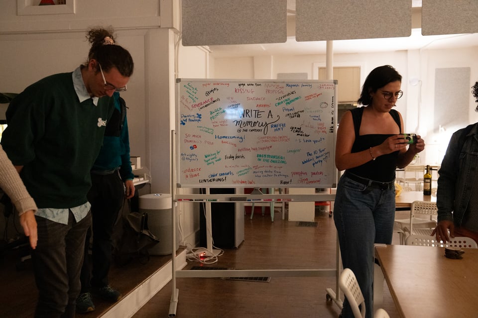 A whiteboard with memories.