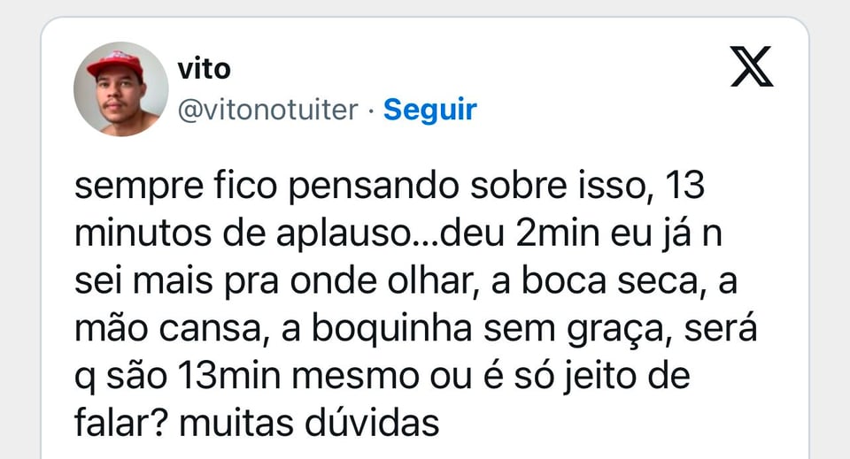 13 minutos de aplausos