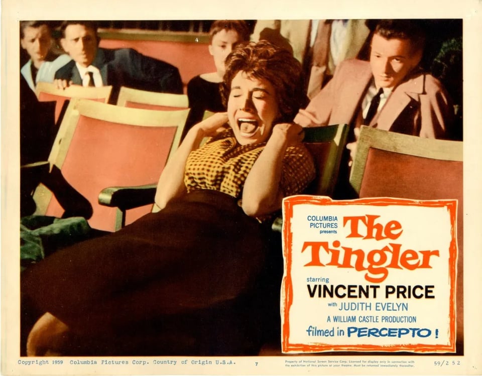 Lobby card for "The Tingler."