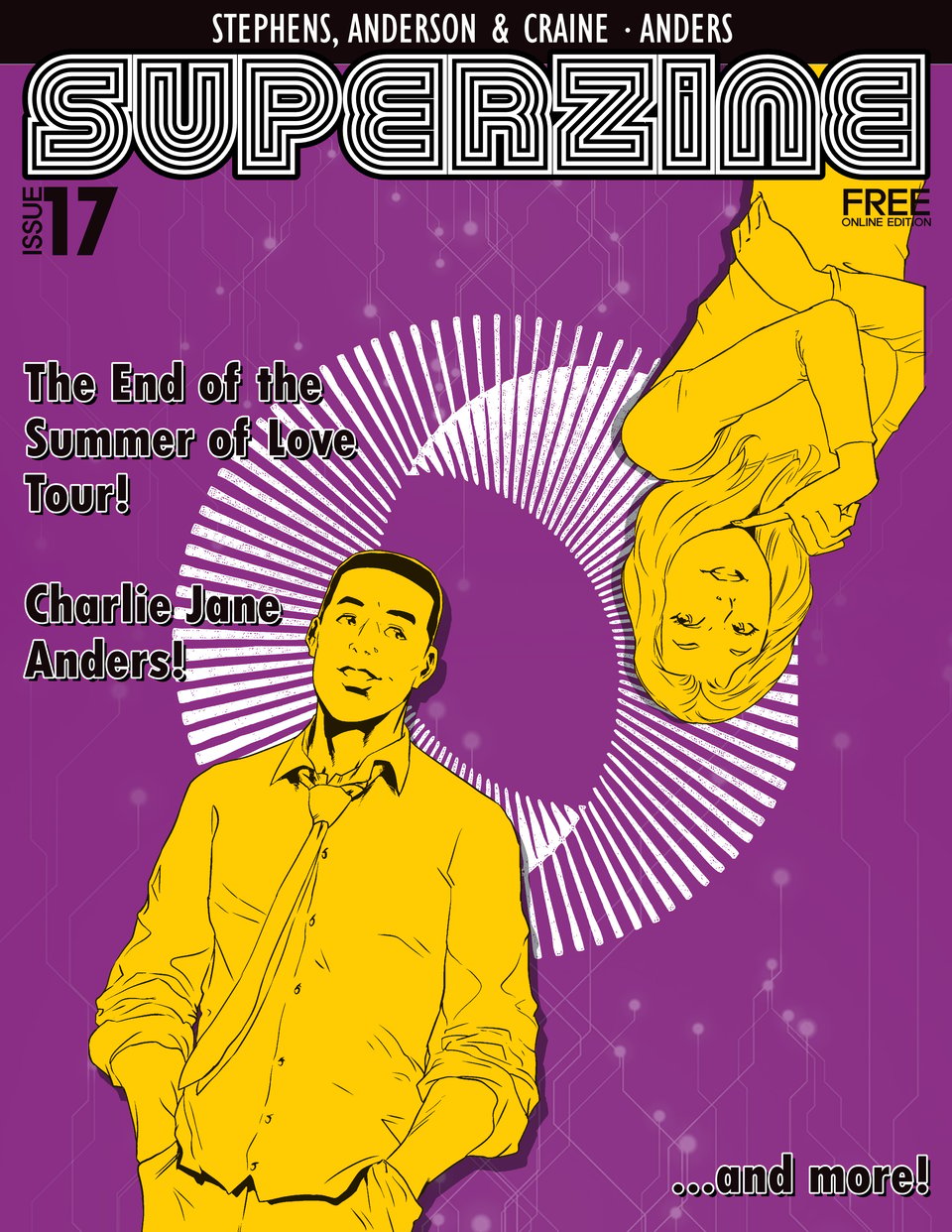 This month's Superzine newsletter! On the cover, the cover of Zeroed Out by Jim Munroe and yours truly!