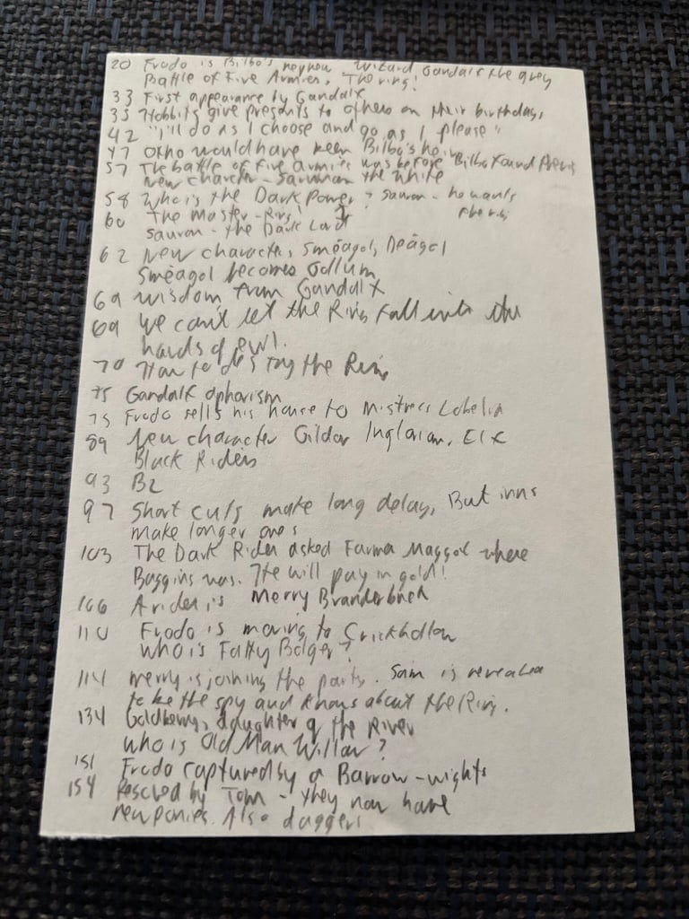 some brief notes while reading The Fellowship of the Ring. These references will be reviewed, and rephrased into my own words, later.