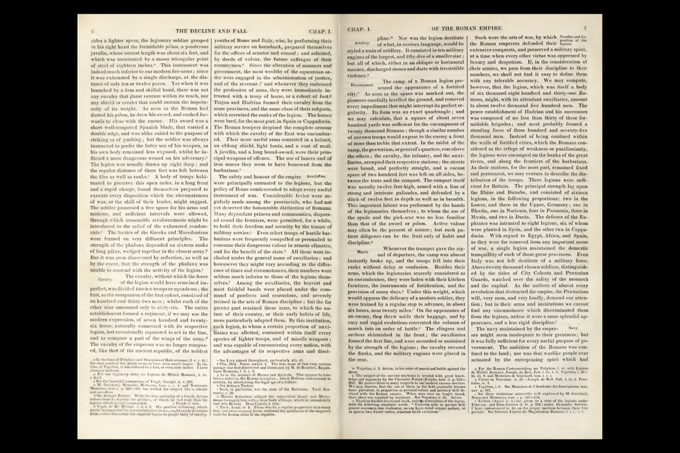 [A spread of two column type with footnotes along the bottom.]